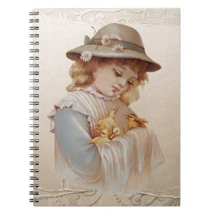 Girl with Baby Ducks Spiral Notebook