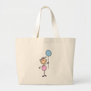 Girl With Balloon Stick Figure Bag