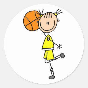Girl With Basketball T-shirts and Gifts Classic Round Sticker