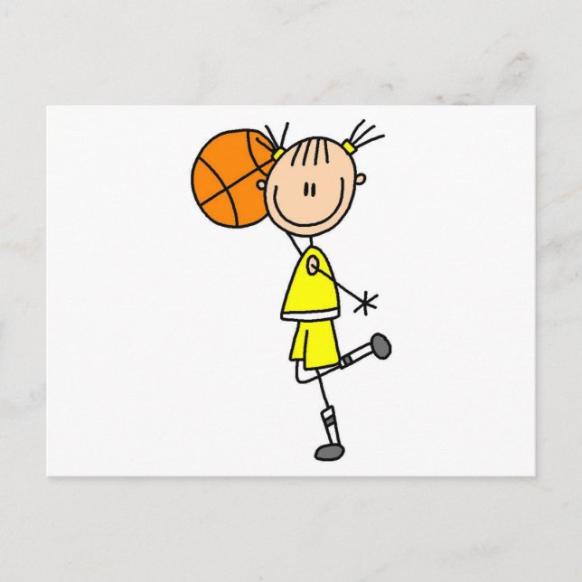 Girl With Basketball T-shirts and Gifts Postcard (Front)