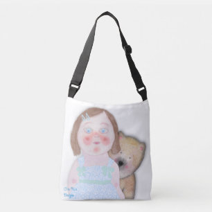 Girl with bear a All-Over-Print Cross Body Bag