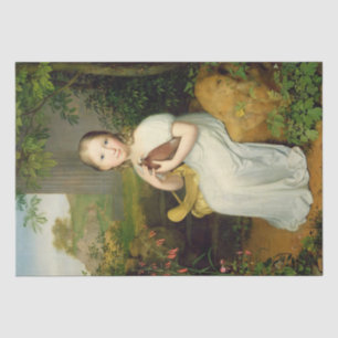 Girl With Bird Portrait of Louise as a Child  Tissue Paper