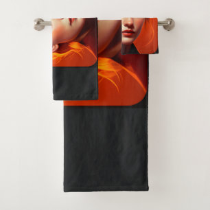 Girl with blue eyes bath towel set