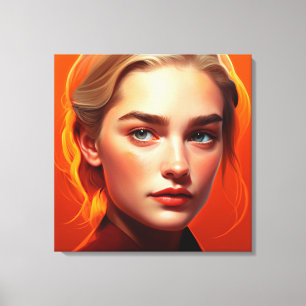 Girl with blue eyes canvas print