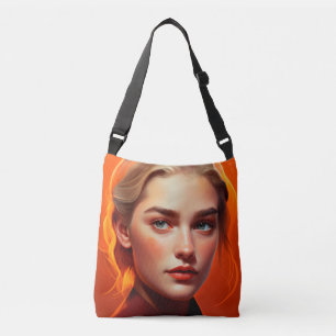Girl with blue eyes crossbody bag