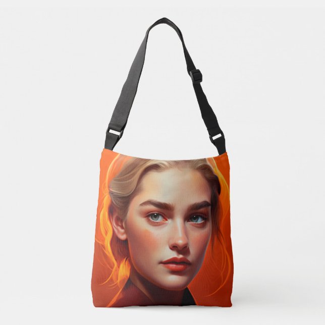 Girl with blue eyes crossbody bag (Front)