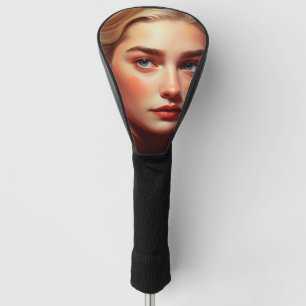 Girl with blue eyes golf head cover