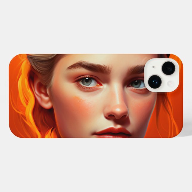 Girl with blue eyes iPhone case (Back Horizontal)