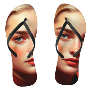 Girl with blue eyes jandals