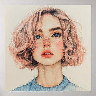 girl with blue eyes poster