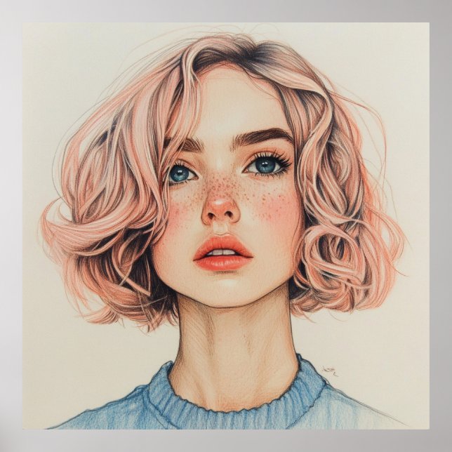 girl with blue eyes poster (Front)