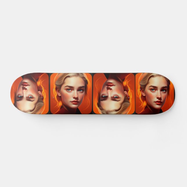 Girl with blue eyes skateboard (Horz)