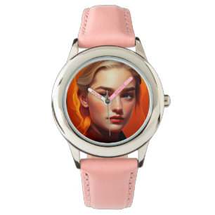 Girl with blue eyes watch