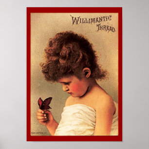 Girl with Butterfly Poster