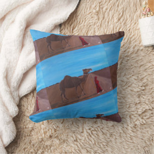 Girl with Camel Painting by Alfred Fox Cushion