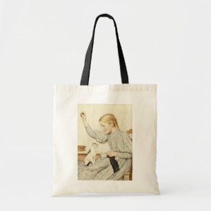 Girl with Cat, Albert Anker Tote Bag
