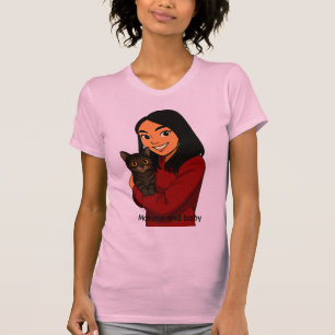 Girl with Cat T-Shirt