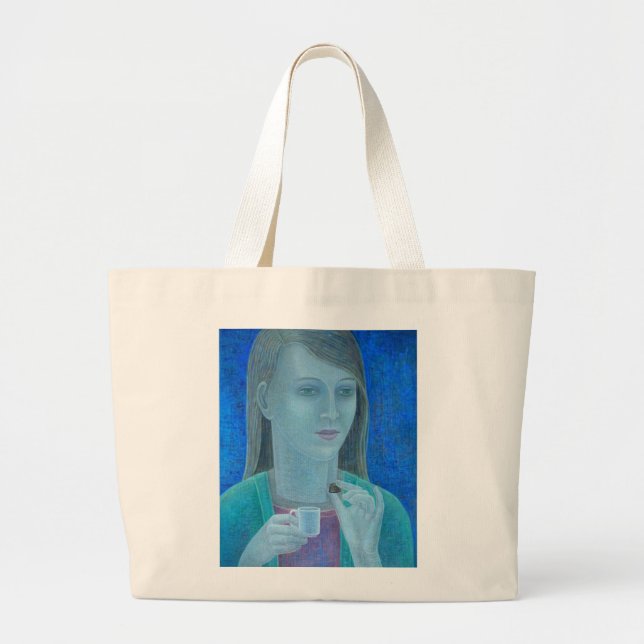 Girl with Chocolate 2011 Large Tote Bag (Front)