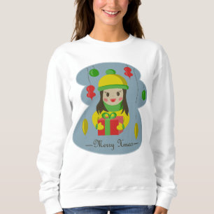 Girl with Christmas gift box  Sweatshirt