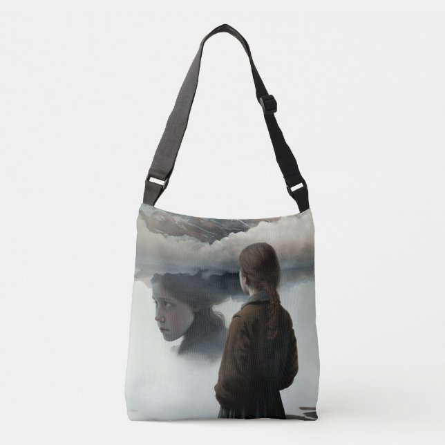 Girl with Clouds Crossbody Bag (Front)