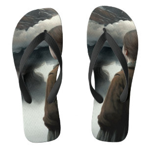 Girl with clouds jandals