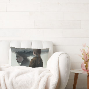 Girl with clouds lumbar cushion