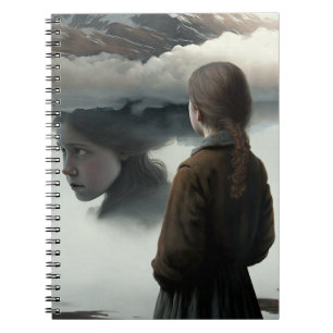 Girl with clouds notebook