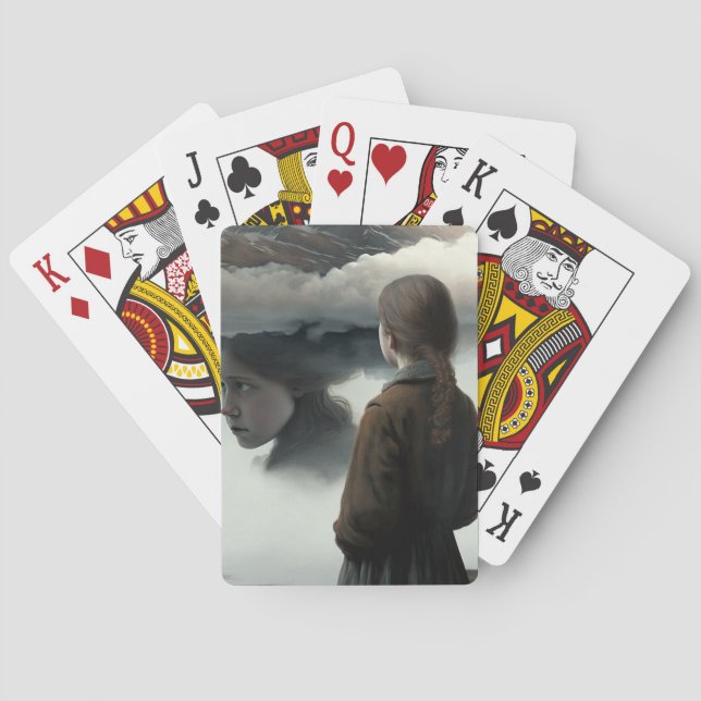Girl with clouds playing cards (Back)