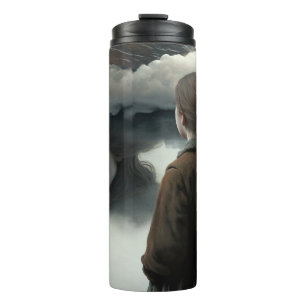 Girl with clouds thermal tumbler