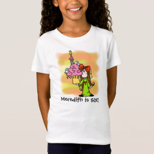 Girl With Cupcake Customisable Birthday T-shirt
