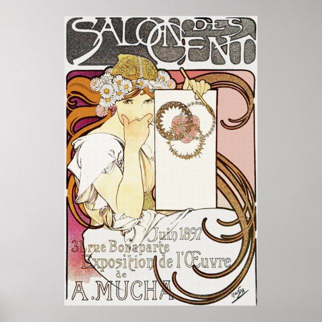 Girl with Daisies in Her Hair Poster Print (Front)