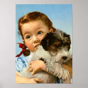 Girl with dog in Germany Poster