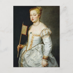 Girl with flag Peter Paul Rubens oil portrait Postcard