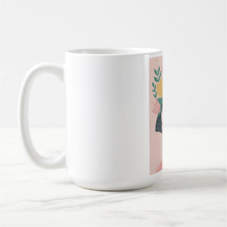 girl with flowers coffee mug