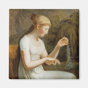 Girl with Flowers Magnet