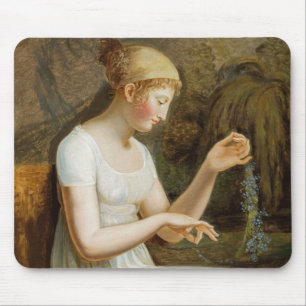Girl with Flowers Mouse Pad