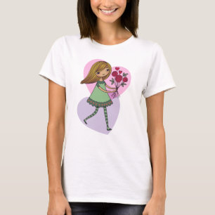 Girl With Flowers T-Shirt
