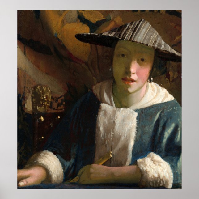 Girl with Flute - Johannes Vermeer Fine Art Poster (Front)