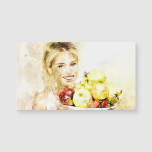 Girl with fruits Magnetic Card