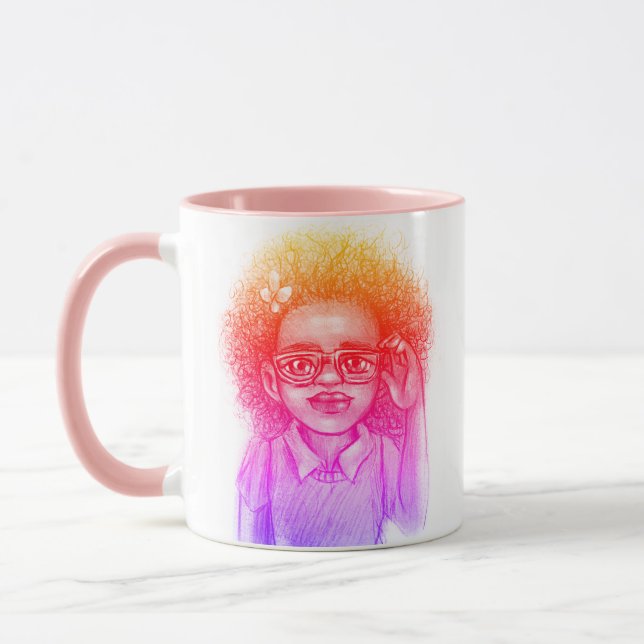 Girl with glasses,  mug (Left)
