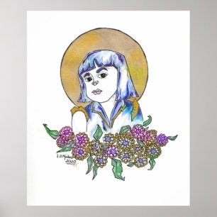 Girl with golden Halo Strong Women Collection Poster