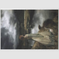 Girl with goose decoupage tissue paper
