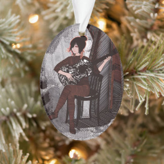 Girl with guitar  ornament