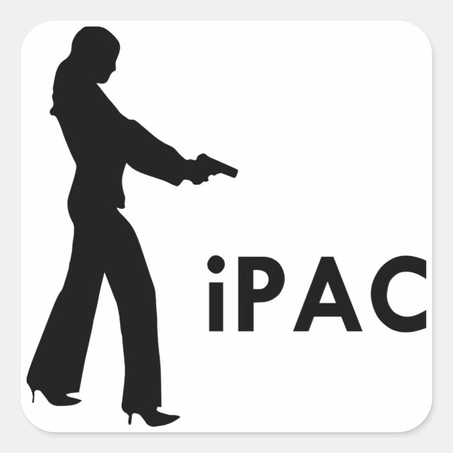 Girl With Gun iPac Square Sticker (Front)
