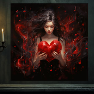 Girl with Heart Poster