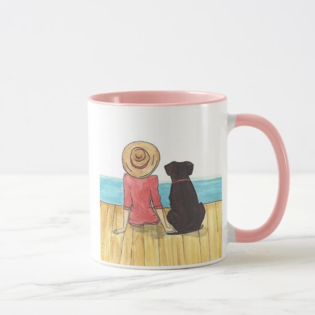 Girl with her dog mug (Right)