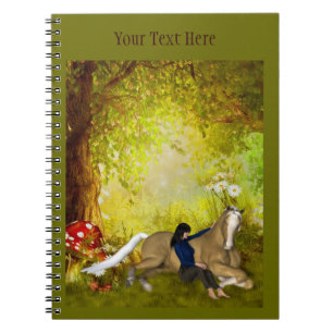 Girl With Horse Fantasy Art Notebook