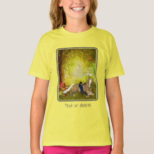 Girl With Horse Flowers Fantasy Art Personalised T-Shirt