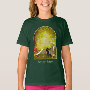 Girl With Horse Flowers Fantasy Art Personalized T-Shirt