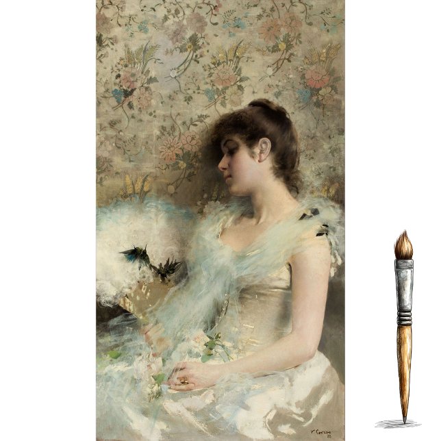 Girl With Hummingbirds by Vittorio Matteo Corcos Tissue Paper (Creator Uploaded)